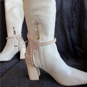 Daniella Shevel Women's Nela Stretch Leather Knee-High Harness Boots